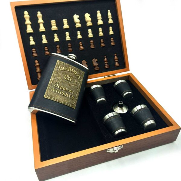 ست بطری چهار شات شطرنج دار جک دنیلز