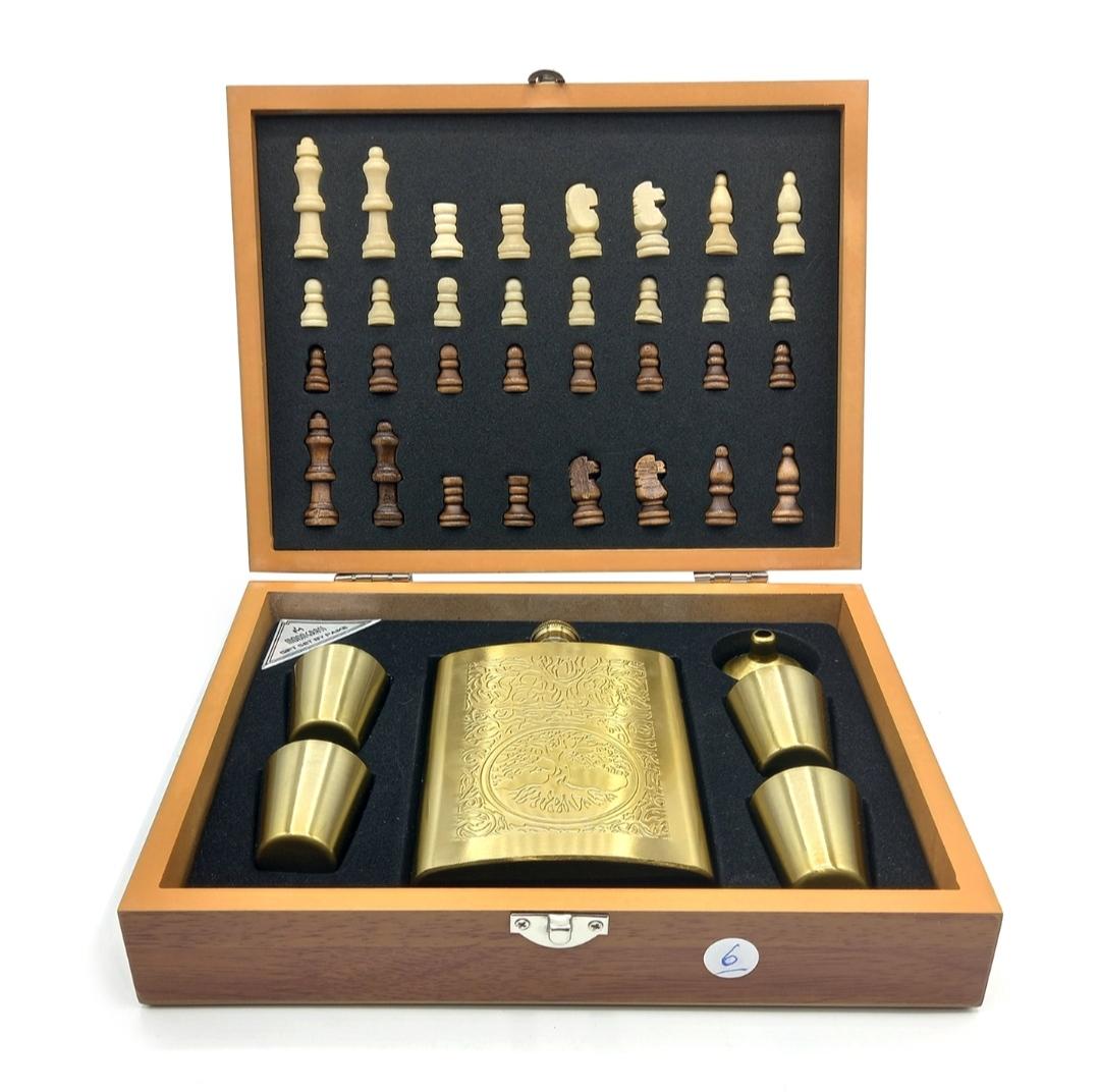 ست قمقمه چهار شات شطرنج دار مدل زندگی