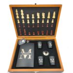 ست بطری کتابی استیل 4شات شطرنج دارمدل METZLER 270cc