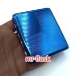 جعبه سیگار استیل آبی طرح مربع
