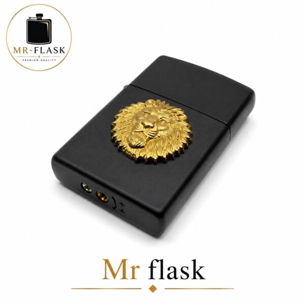 فندک گازی مشکی طرح شیر