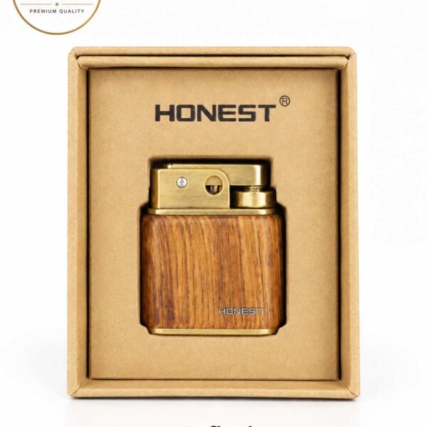 فندک بنزینی هانست Honest مدل کلاسیک طرح چوب D3